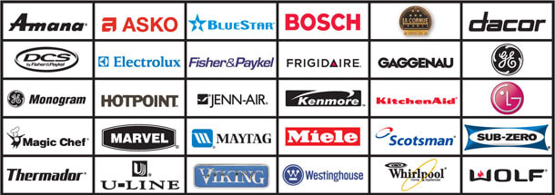 List of brands of appliances repaired